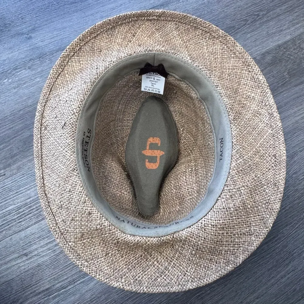 STETSON Tacon Seagrass Traveller Hat Men’s XL Preppy Summer Beachy